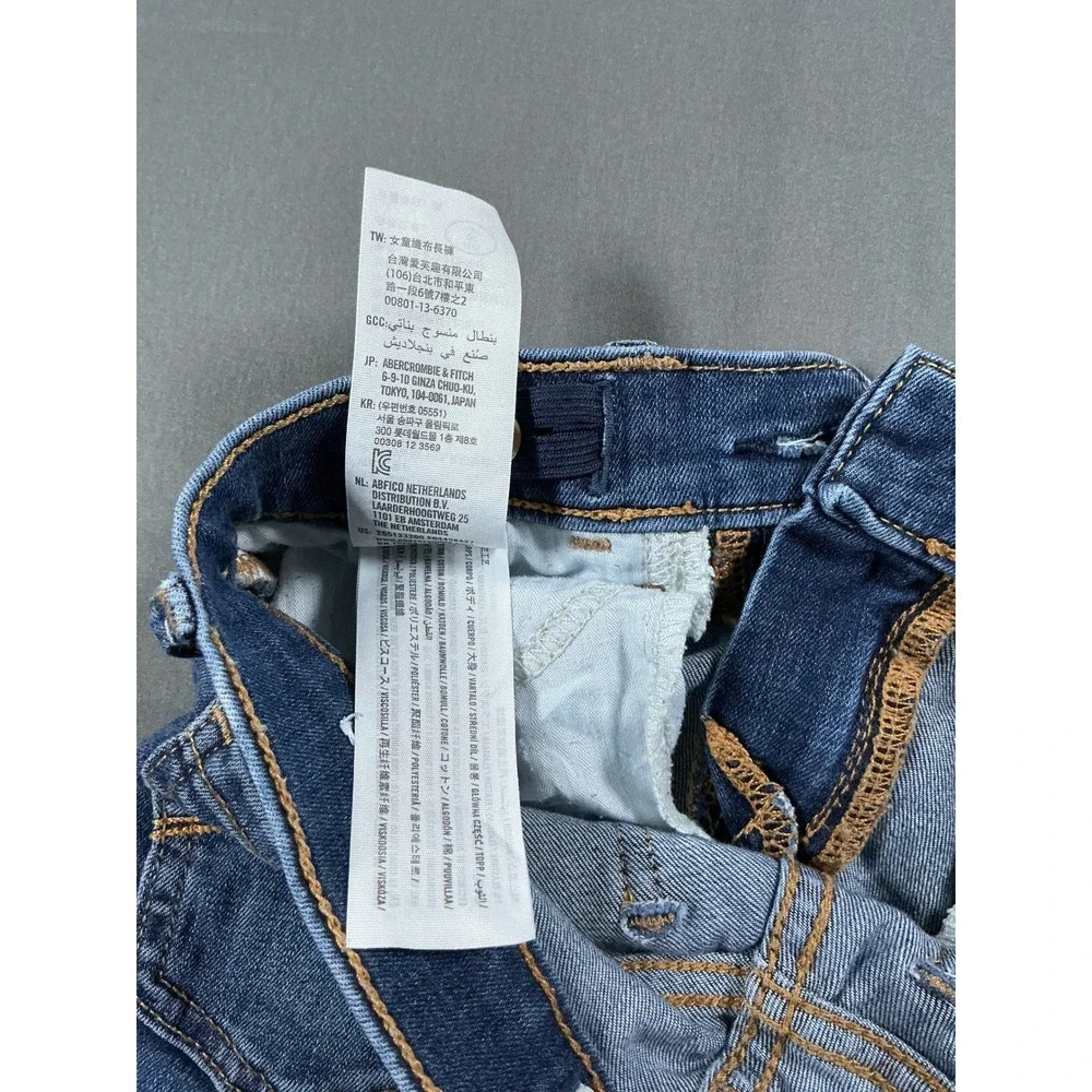 Abercrombie Kids Slim Fit Distressed Blue Jeans‎ Size 11/12 Adjustable Waist